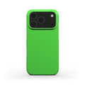 Lime green slim iPhone case with glossy finish and sleek minimalist design