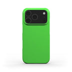 Lime green slim iPhone case with glossy finish and lightweight minimalist design