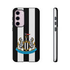 Newcastle United magnetic Samsung phone case with black and white design and official-inspired crest