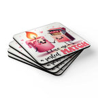 A Perfect Match Coaster Set with playful design and protective features.