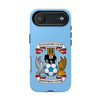 Coventry City MagSafe iPhone case in sky blue with club crest, dual-layer protection, and MagSafe compatibility