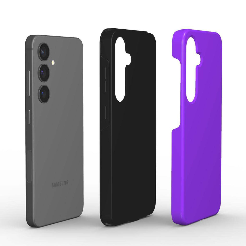 Blue Violet Samsung Dual Layer Phone Case with glossy finish and shock-absorbing TPU liner for durable phone protection