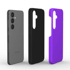 Blue Violet Samsung Dual Layer Phone Case with glossy finish and shock-absorbing TPU liner for durable phone protection