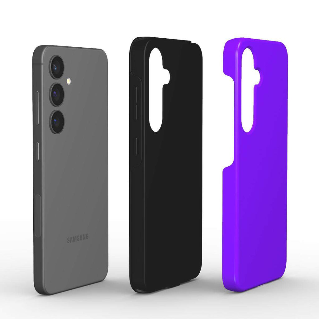 Electric Violet Samsung dual layer phone case with glossy finish and shock-absorbing TPU liner