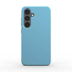 Vivid Sky Blue Samsung dual layer phone case with glossy finish and shock-absorbing TPU lining
