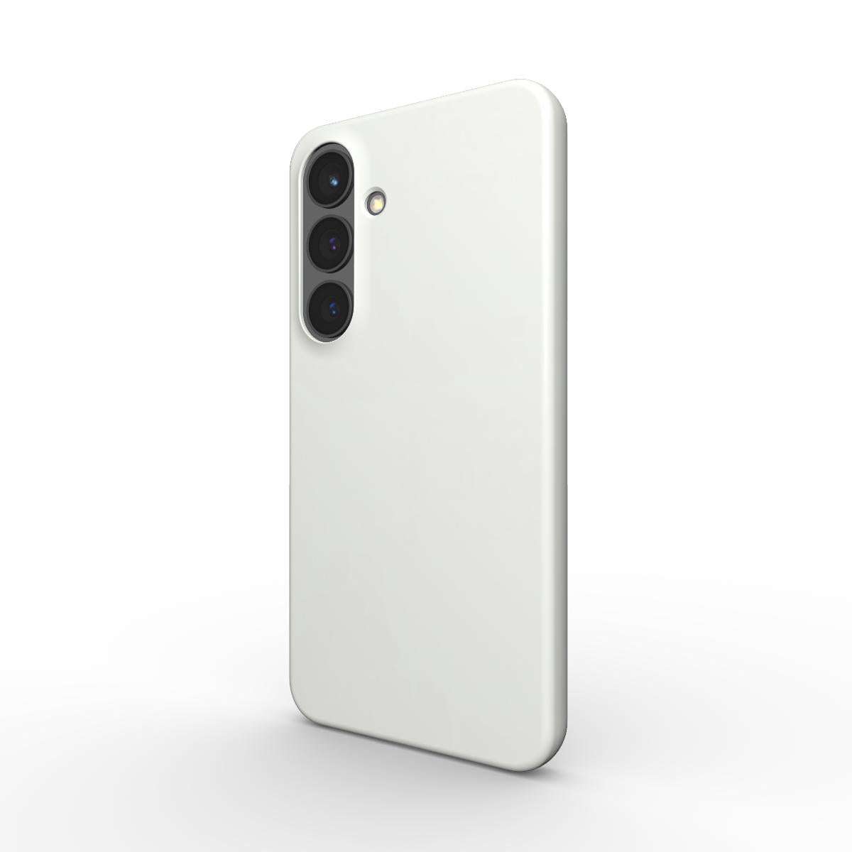 White Shadow Samsung slim glossy phone case with lightweight, scratch-resistant design