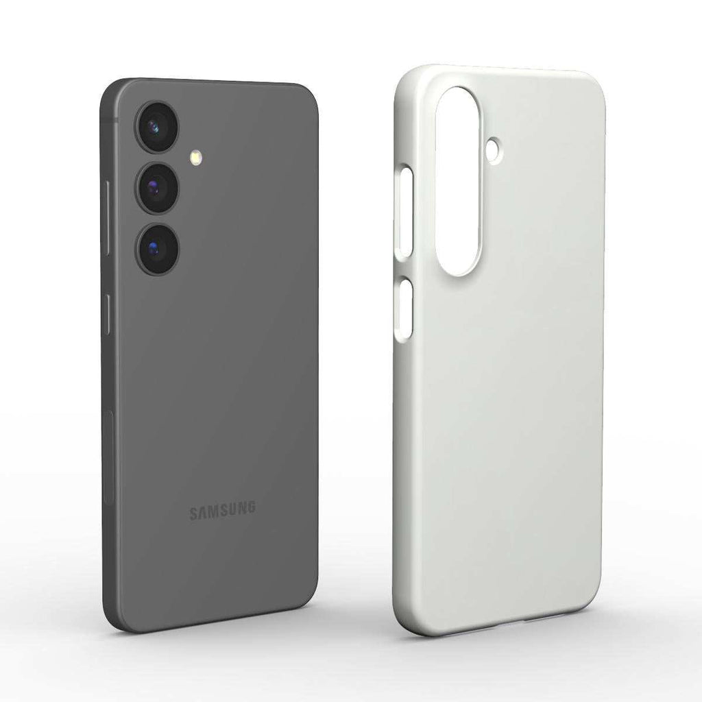 White Shadow Samsung slim glossy phone case with lightweight, minimalist design and ultrathin protection