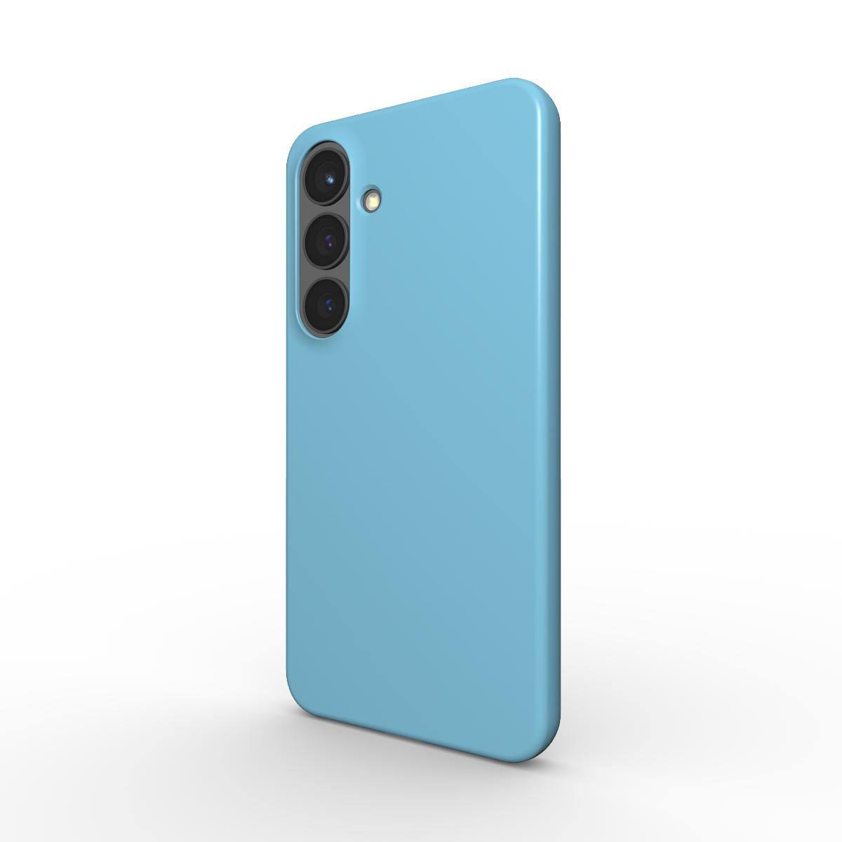 Vivid Sky Blue Samsung slim phone case with glossy finish and ultra-slim lightweight design