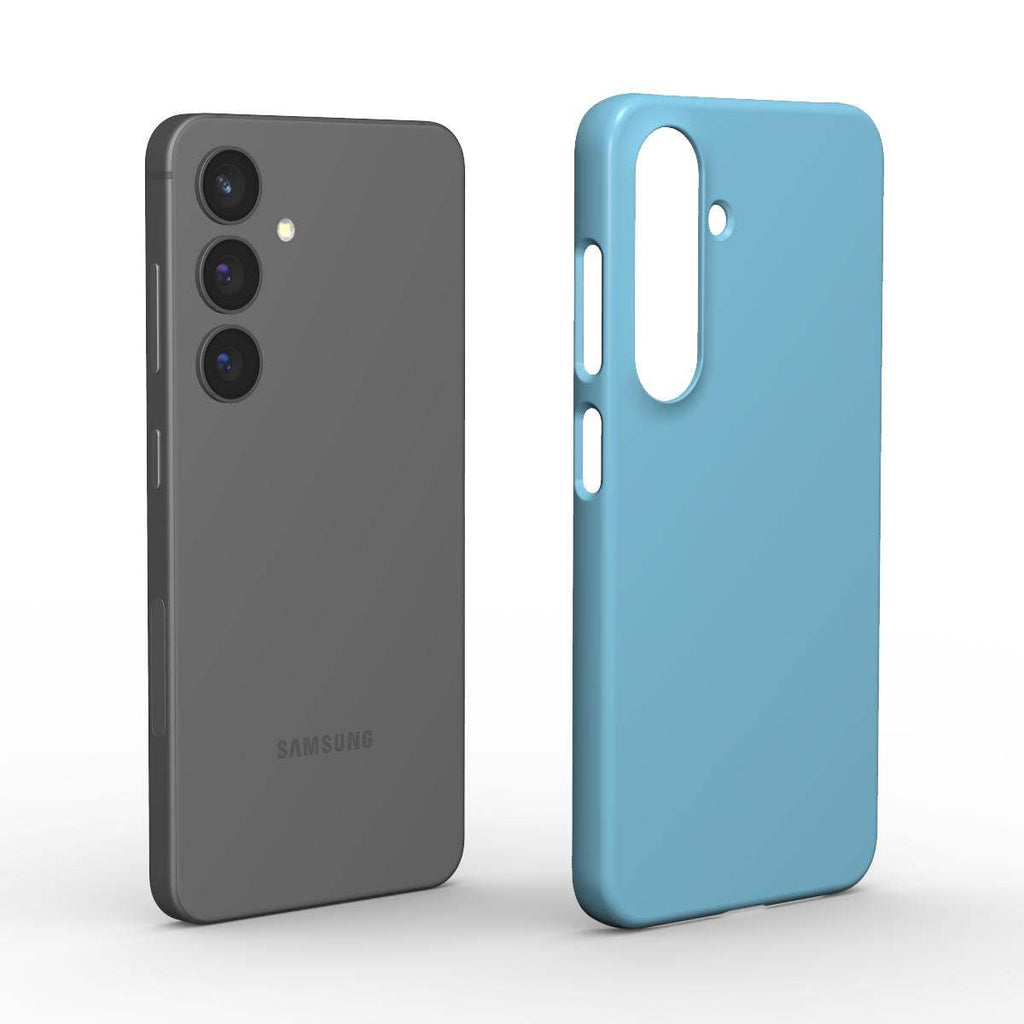 Vivid Sky Blue Samsung slim phone case with glossy finish and sleek minimalist design