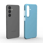Vivid Sky Blue Samsung slim phone case with glossy finish and sleek minimalist design