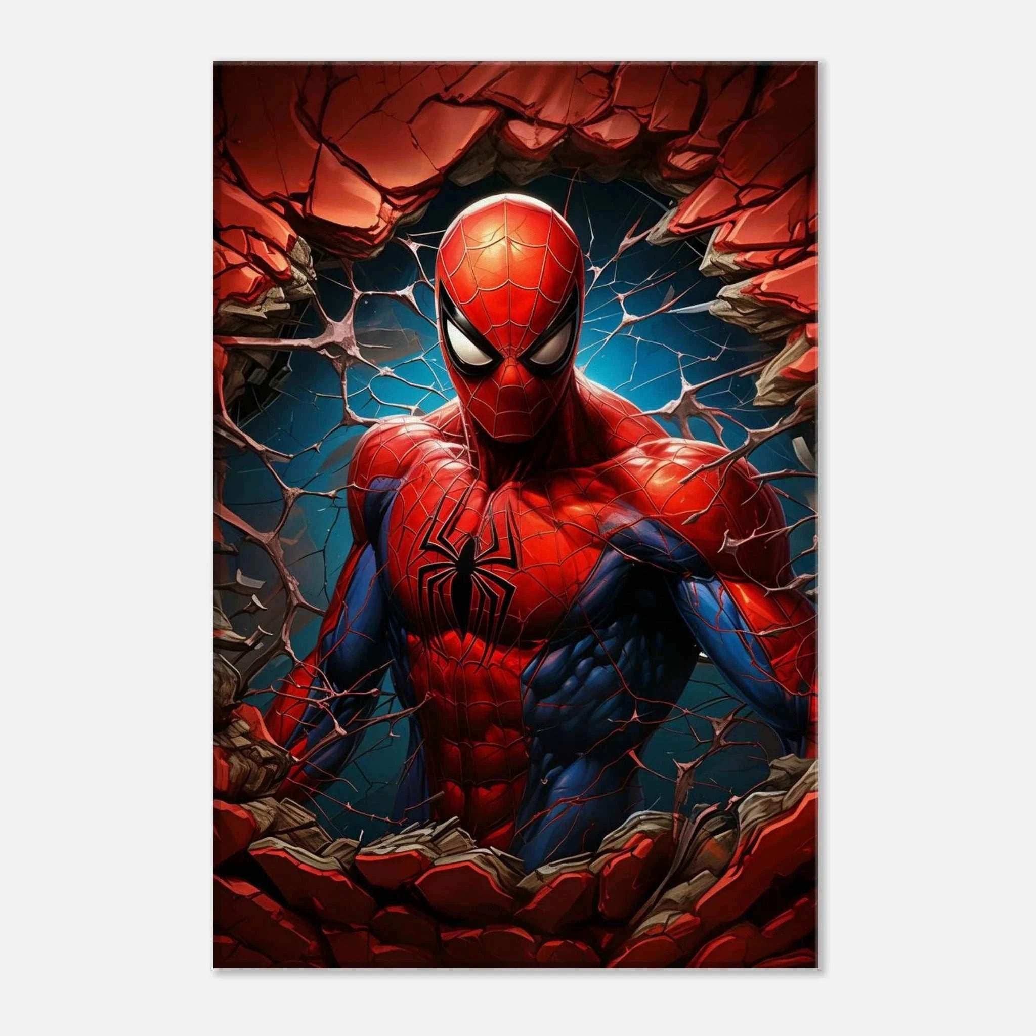 Spiderman Wall Canvas featuring vibrant colors and dynamic action scene.