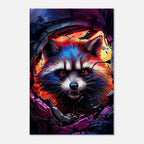 Rocket Raccoon wall canvas with dynamic cosmic artwork and vibrant colors.