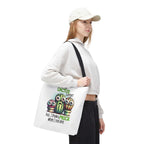 Fun cactus tote bag with cheeky design and colorful handles, durable and lightweight for everyday use
