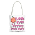 Cheeky Even Better Bent Over Tote Bag with colorful handles and durable spun polyester fabric