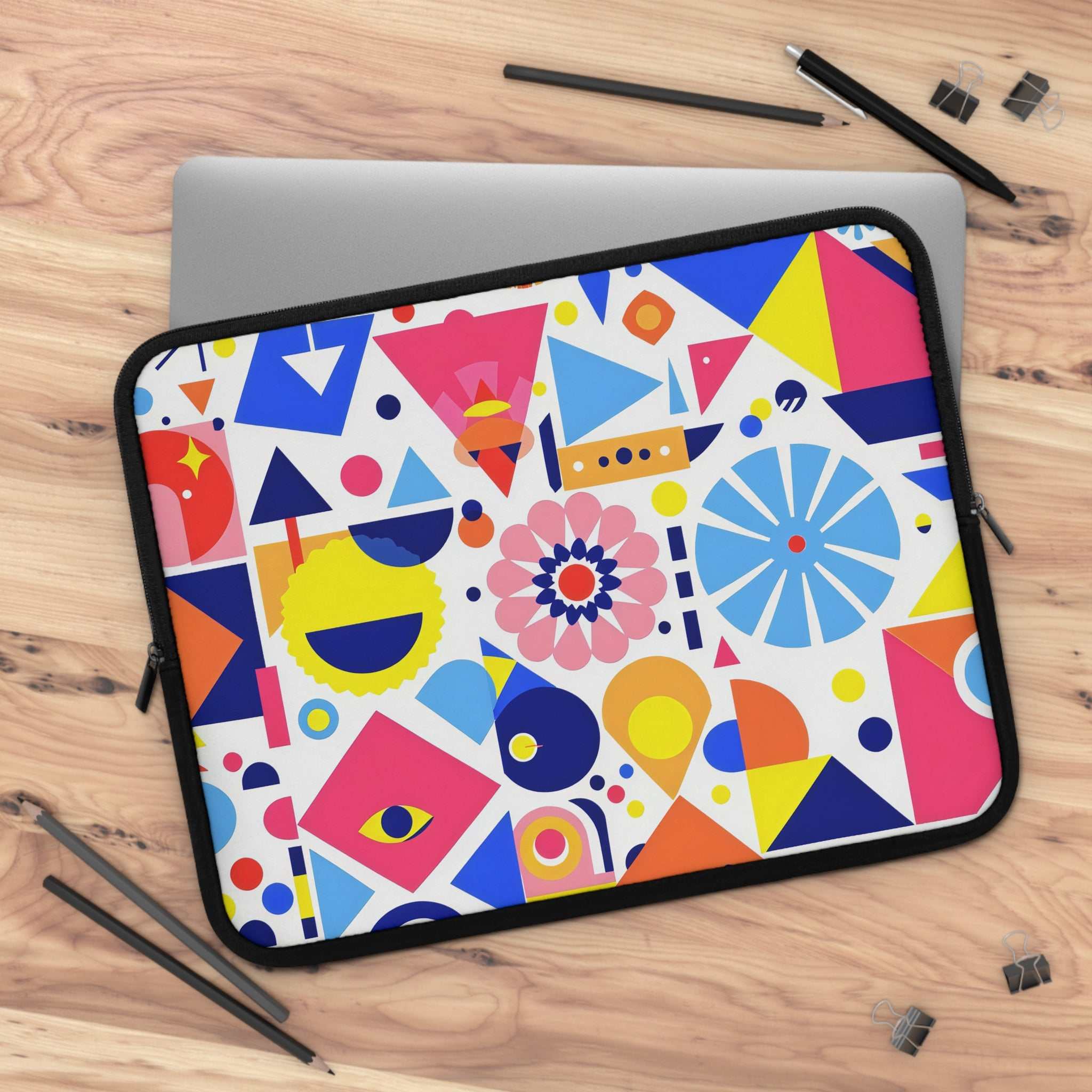 Bright Geometric Print Laptop Sleeve