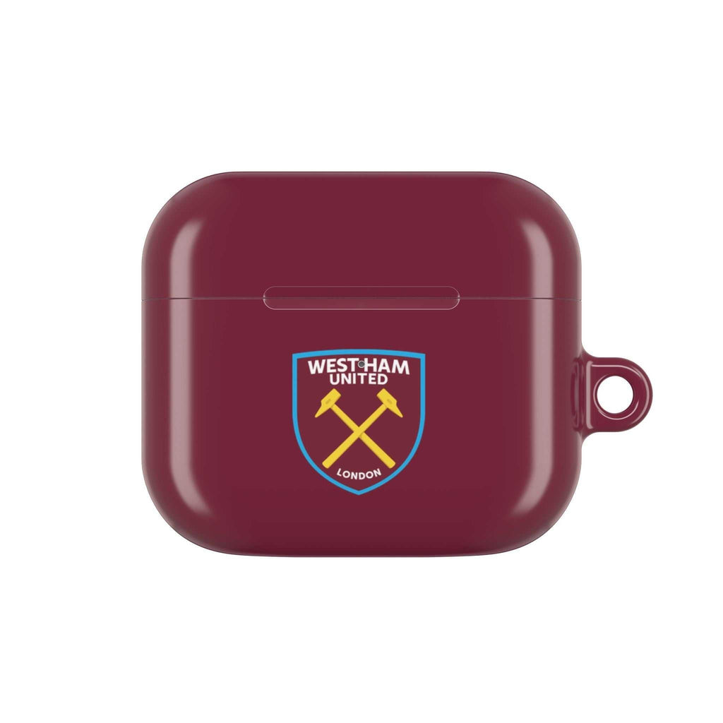 West Ham Utd FC AirPods Pro protective case in claret with crossed hammers crest