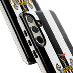 Newcastle United Samsung phone case with black and white colors and magnetic protection