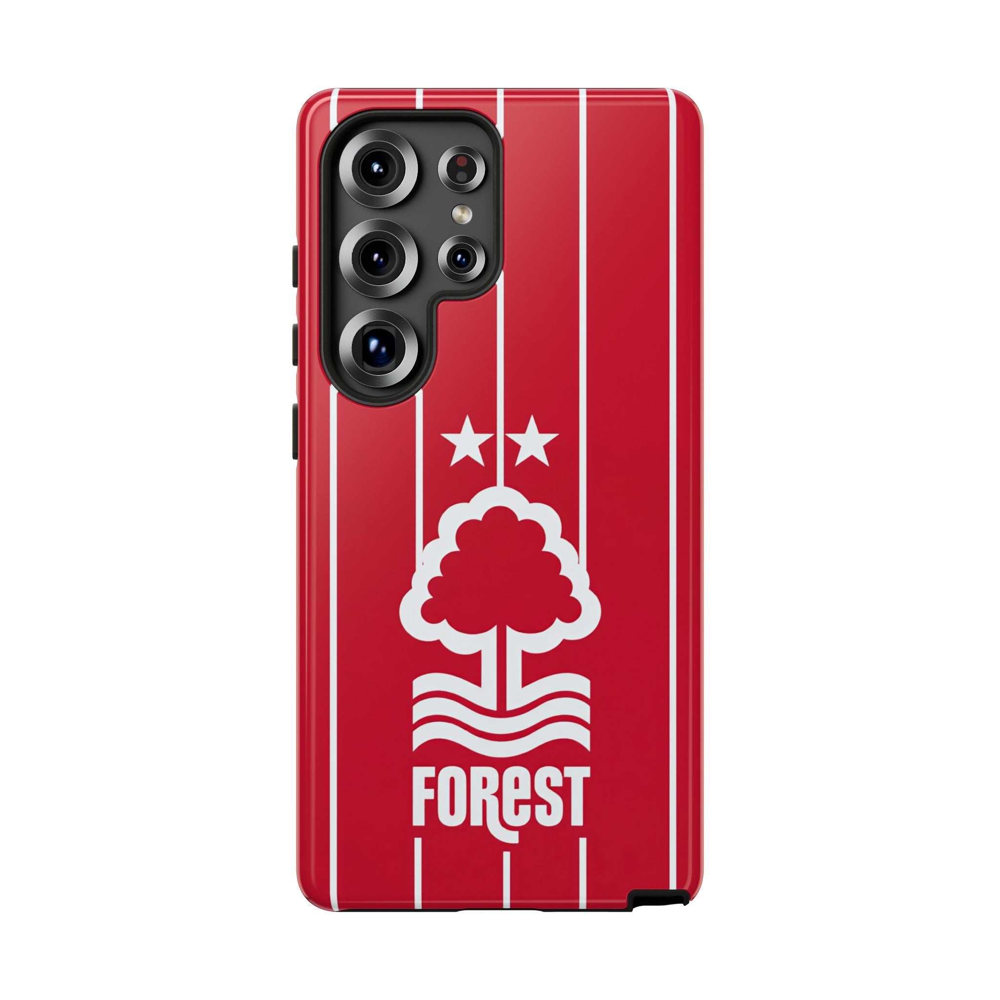 Nottingham Forest magnetic Samsung phone case with dual-layer protection and wireless charging compatibility