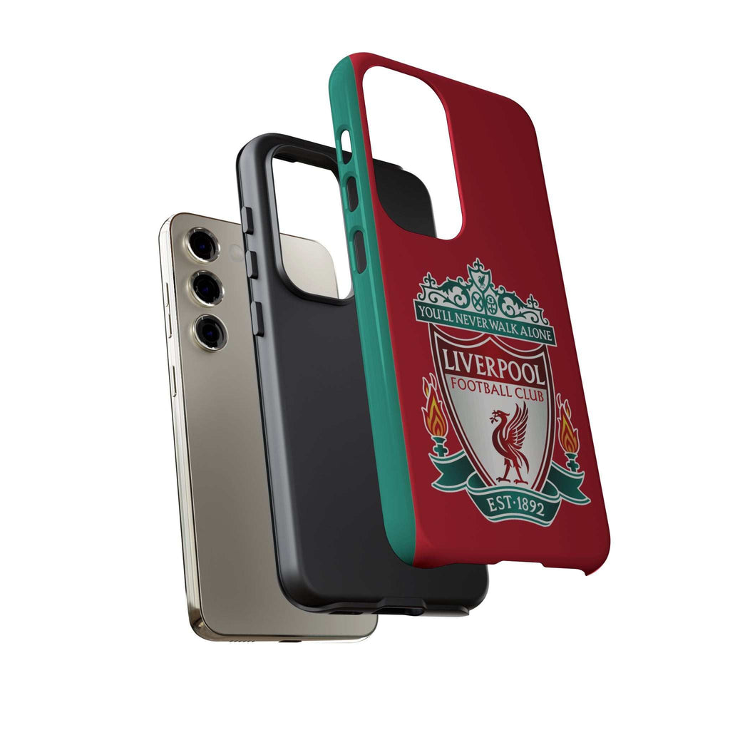 Liverpool FC Magnetic shockproof Samsung Galaxy case with dual-layer protection and wireless charging compatibility