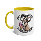 Throat Goat Mug with cheeky adult humor design on glossy ceramic coffee mug