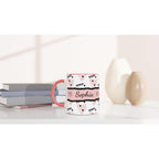personalised cute Valentines Day mug with heartwarming design and pink accents