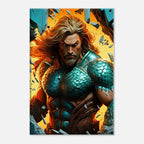 Aquaman wall canvas featuring vibrant artwork of ocean hero, ideal for adventurous decor.