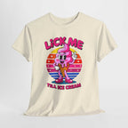 Lick Me Till Ice Cream T-Shirt with playful ice cream graphic and summer vibes