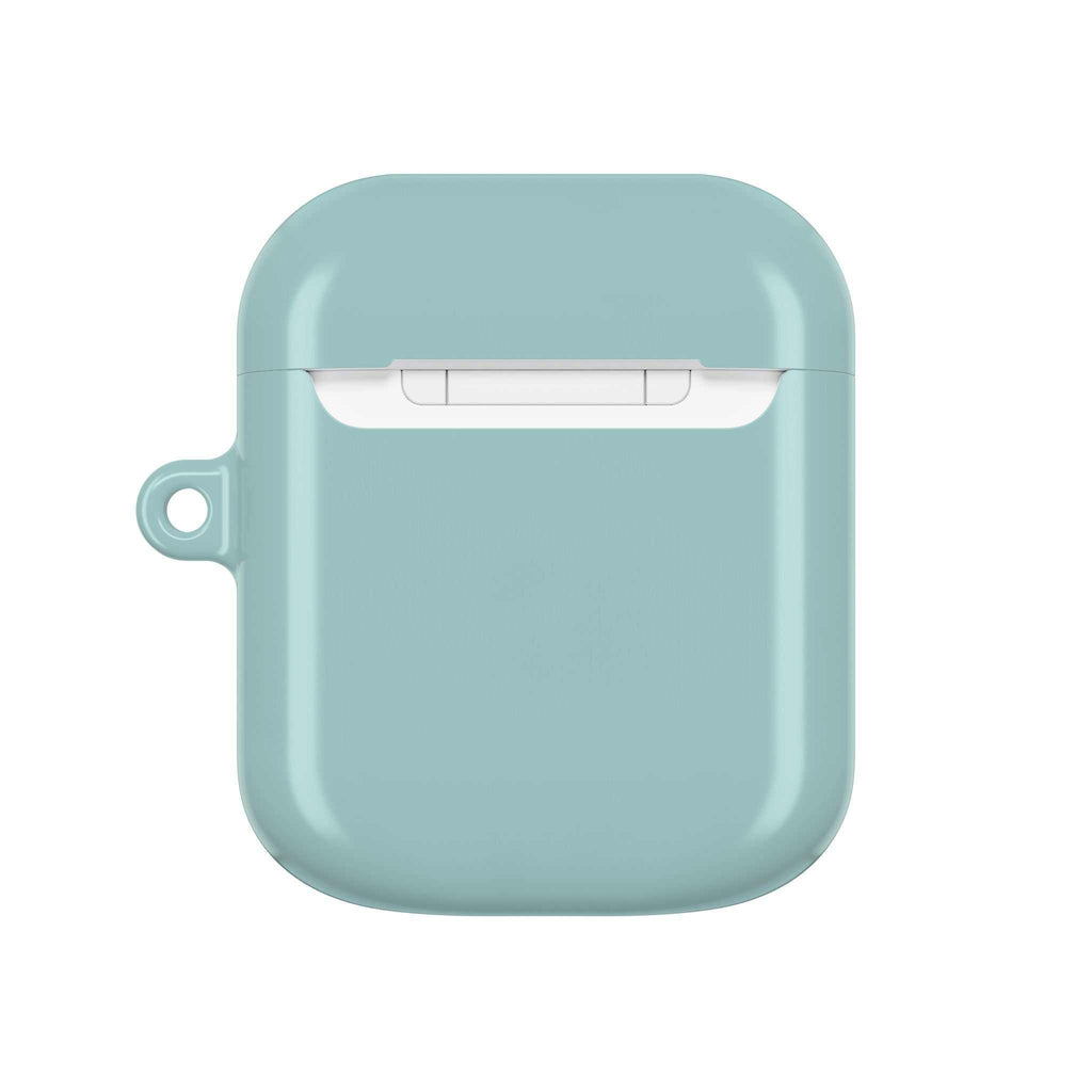 Teal green protective hard shell case for Apple AirPods and AirPods Pro with glossy finish and slim design