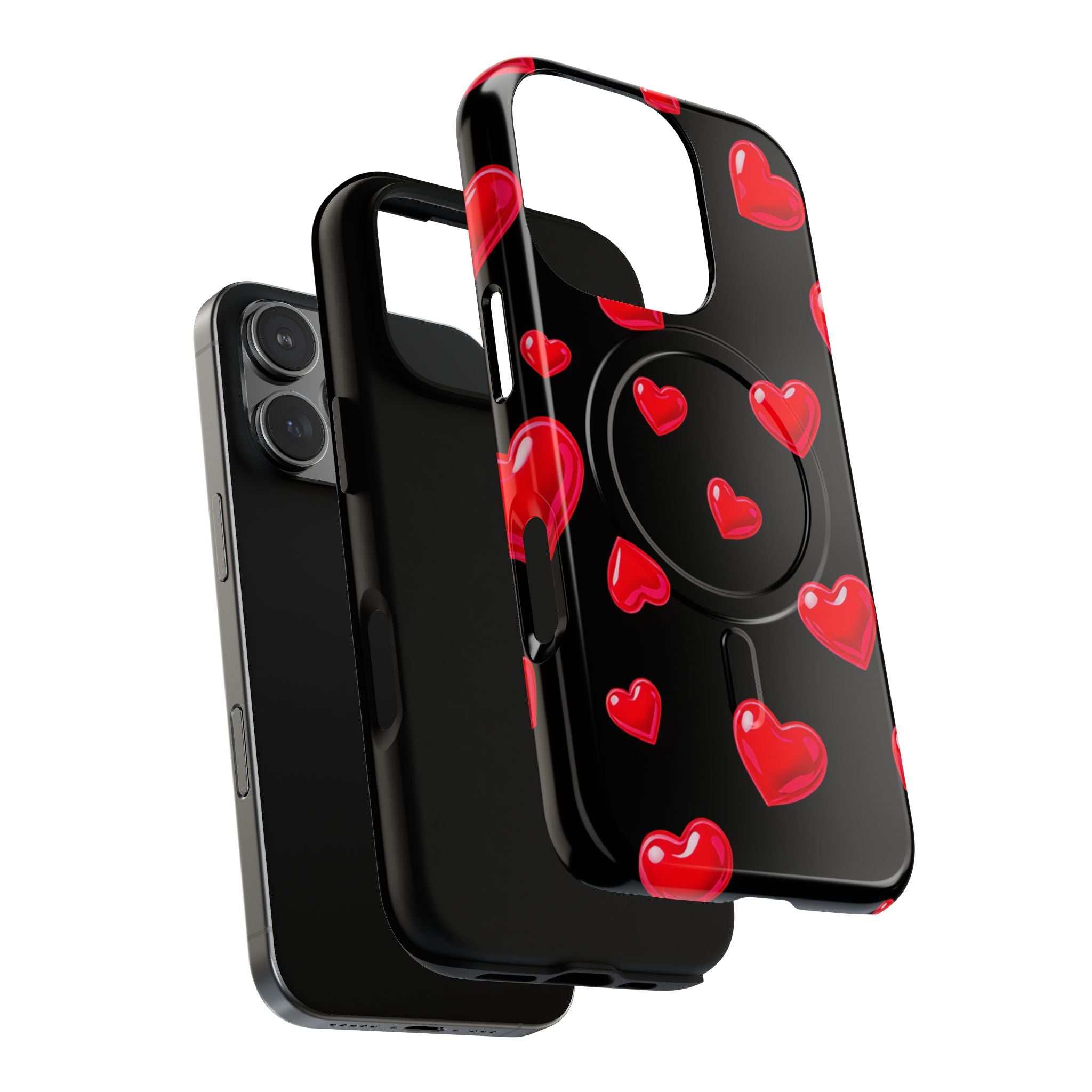 Black Hearts iPhone Magsafe Phone Case