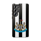Newcastle United magnetic Samsung phone case with black and white design and protective dual-layer construction