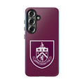 Burnley FC Magnetic shockproof Samsung Galaxy case in claret and blue with dual-layer defense and wireless charging compatibility