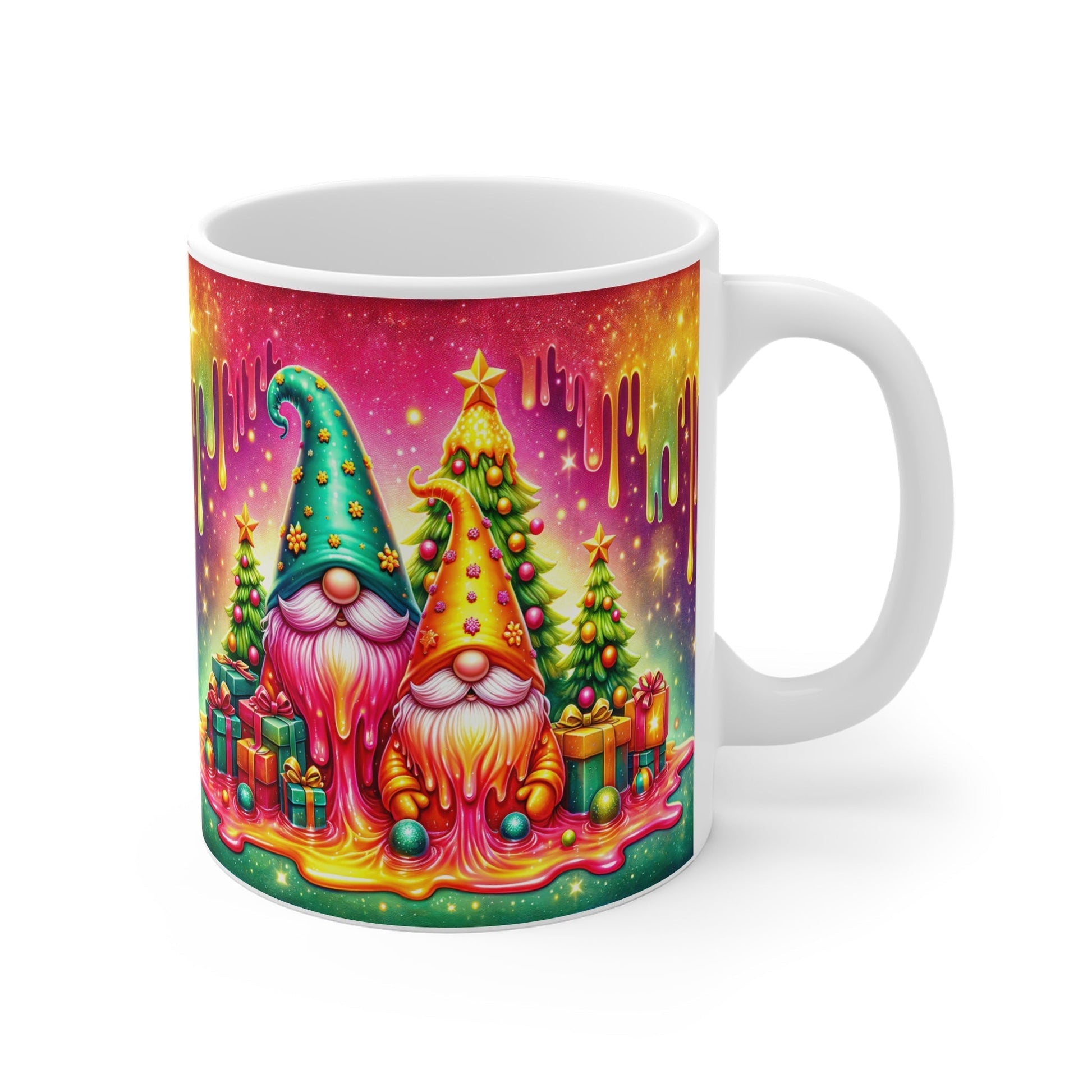 Christmas Gnome Mug with festive gnome design, perfect for hot chocolate.