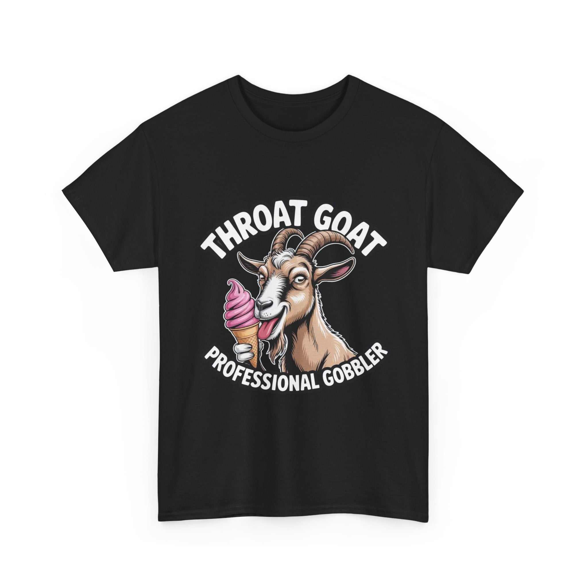 Throat Goat T-Shirt with bold graphic, 100% cotton, comfortable fit, edgy humor style