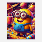 Minions wall canvas featuring vibrant colors and playful characters in space theme.