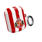 Sunderland FC AirPods case in red and white with club crest, durable shock-resistant protective cover for AirPods and AirPods Pro, wireless charging compatible