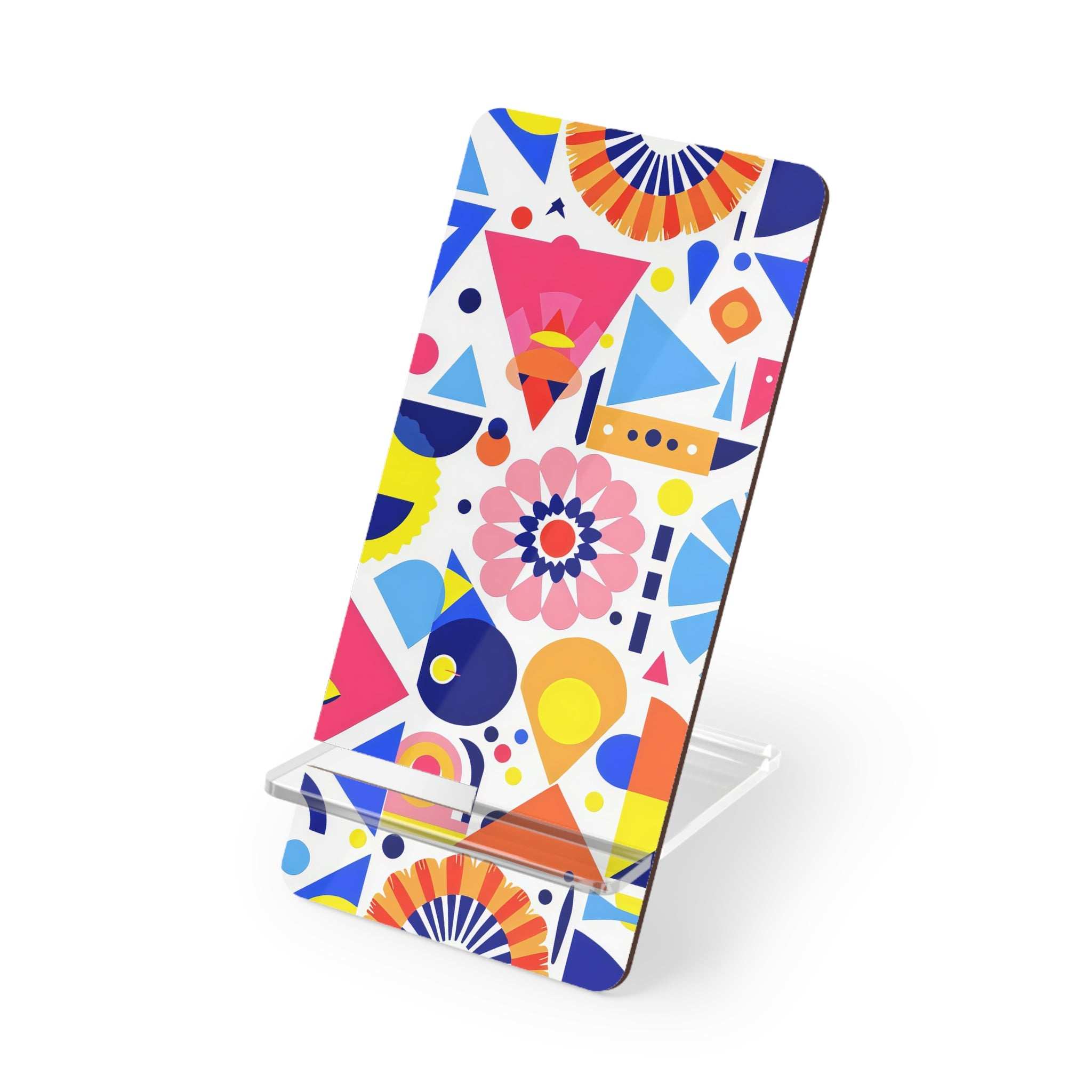 Bright Geometric Print Phone Display Stand