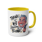 Fun Fathers Day Gift Mug with humorous design, yellow interior and handle, 11oz ceramic, perfect for dads.
