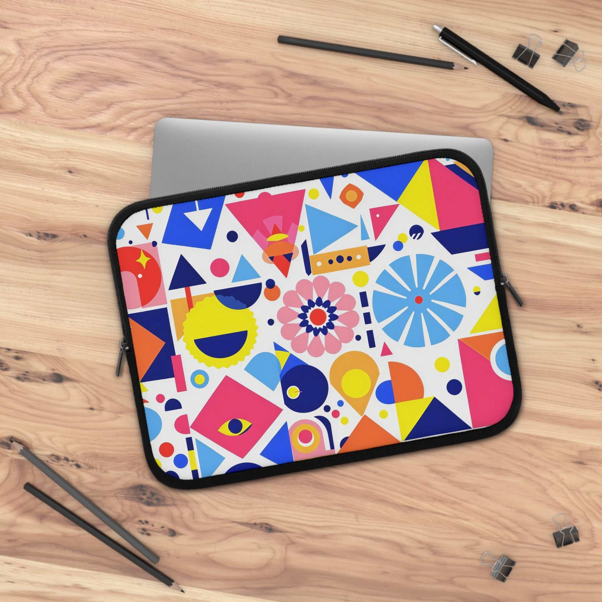 Bright Geometric Print Laptop Sleeve
