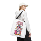 Fun Unicorn Travel Tote Bag with cheeky design and colorful handles, durable and reusable for daily use