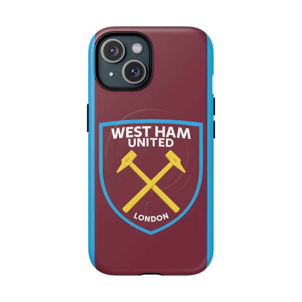 West Ham Utd MagSafe iPhone case in claret and blue with club crest and dual-layer protection