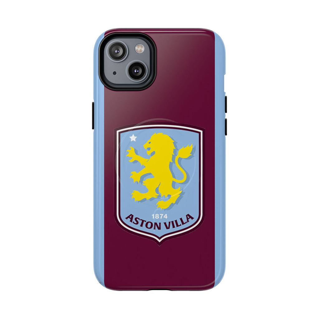 Aston Villa Magsafe iPhone case in claret and blue with club crest, dual-layer protection and MagSafe compatibility.