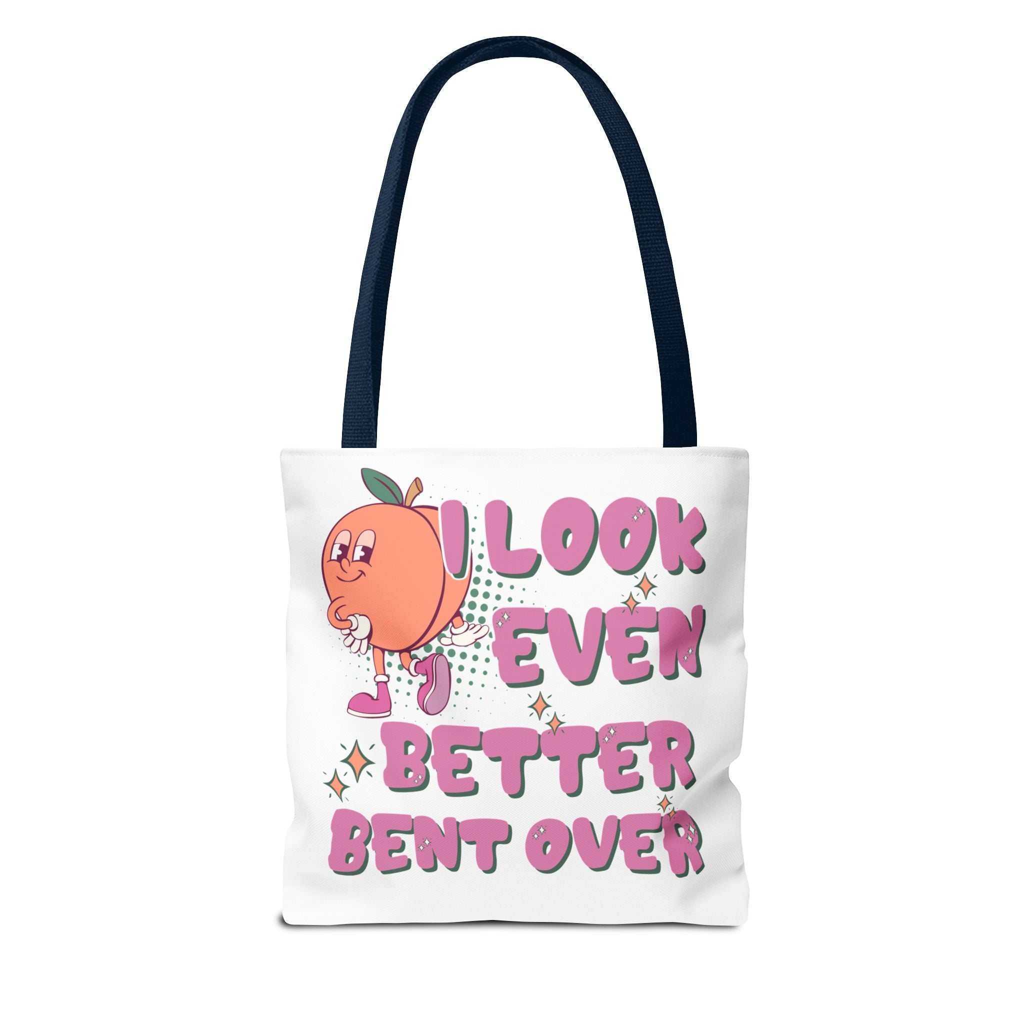 Cheeky Even Better Bent Over Tote Bag with multiple handle colors and durable spun polyester design