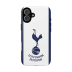 Tottenham FC MagSafe iPhone case with navy and white colors and Spurs crest, durable dual-layer protection, MagSafe compatible.