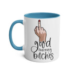 Cheeky rude ceramic two-tone mug with playful design and attitude.