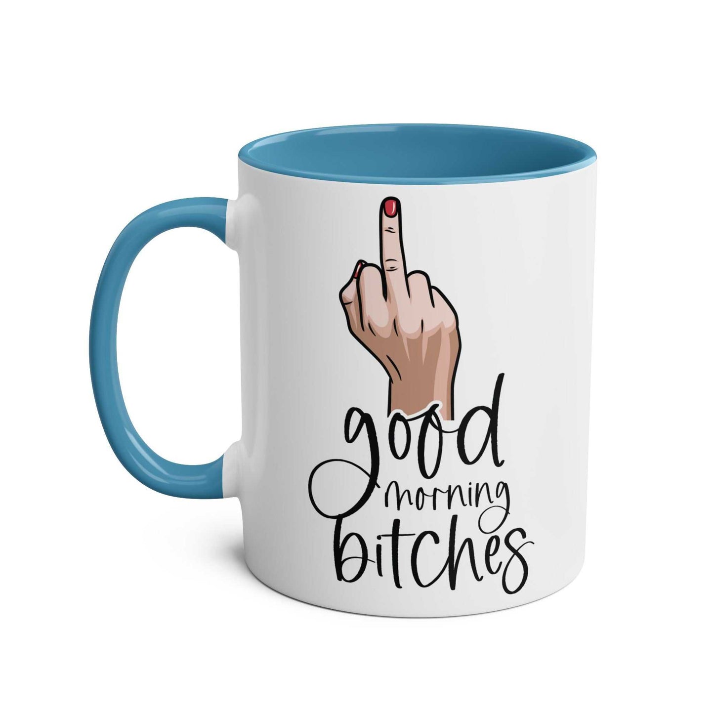 Cheeky rude ceramic two-tone mug with playful design and attitude.