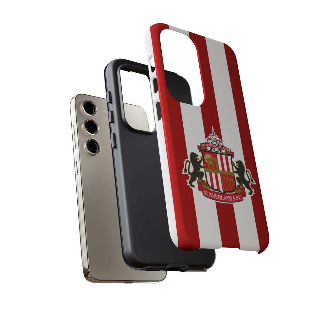 Sunderland FC Magnetic Samsung phone case in red and white with club crest and protective dual layer design