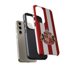 Sunderland FC Magnetic Samsung phone case in red and white with club crest and protective dual layer design