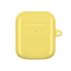 Lemon yellow hard shell protective case for Apple AirPods and AirPods Pro with glossy finish and wireless charging compatibility