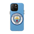 Manchester City MagSafe iPhone case in sky blue with official-inspired logo and dual-layer protection