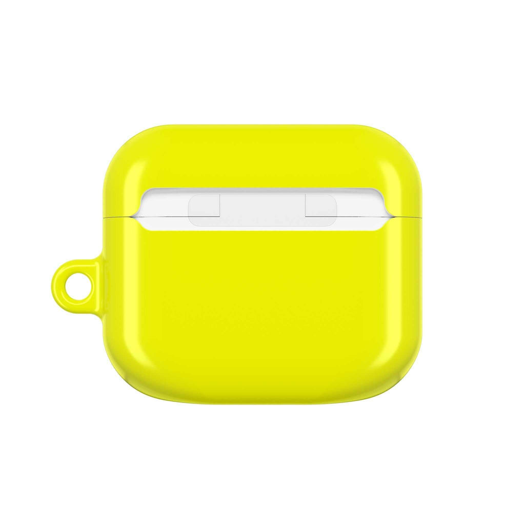Yellow hard shell protective case for AirPods and AirPods Pro with glossy finish and durable design